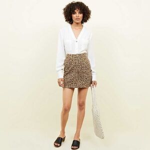 HAVE Fashion Cheetah Print Mini Pencil Skirt With A Front Slit Size Small